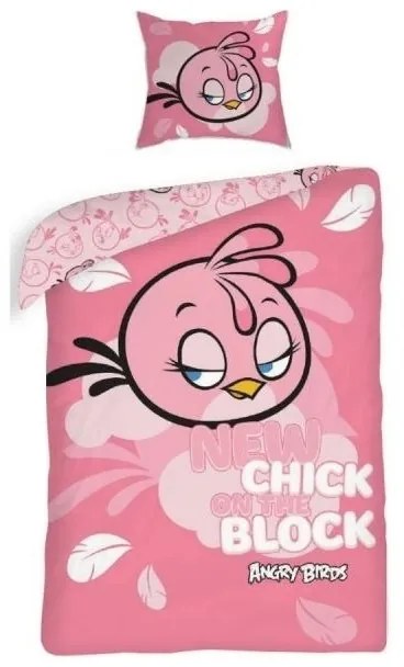 HALANTEX Obojstranné bavlnené obliečky ANGRY BIRDS Pink, 140/200+70/80