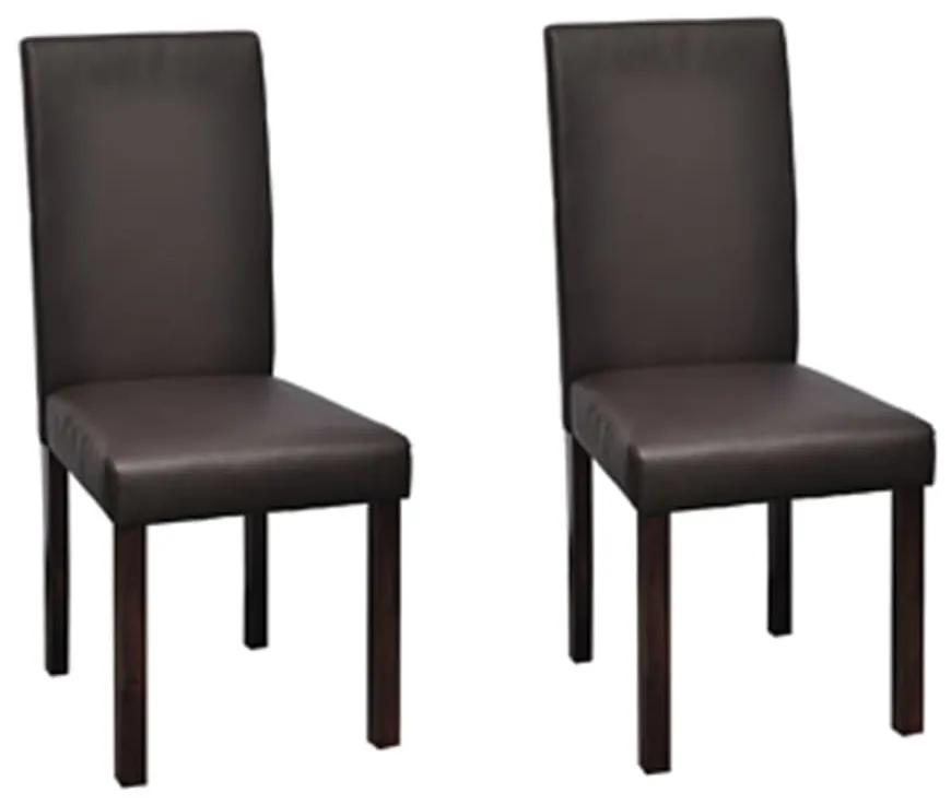 Jedálenské stoličky z umelej kože 2 ks hnedé