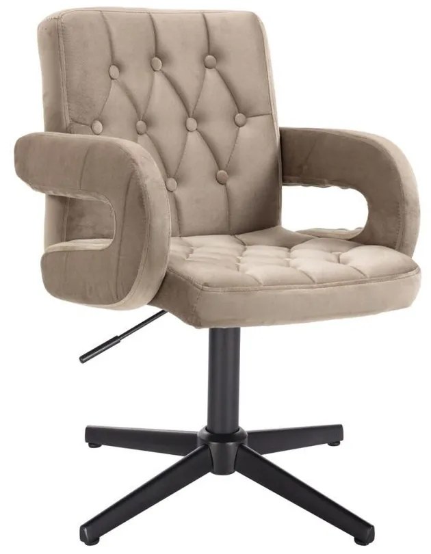 LuxuryForm DESIGN Stolička BOSTON VELUR na čiernom kríži - latte