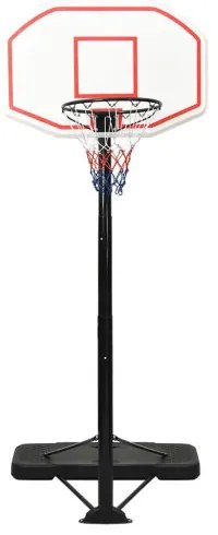 vidaXL Basketbalový stojan biely 258-363 cm polyetén-