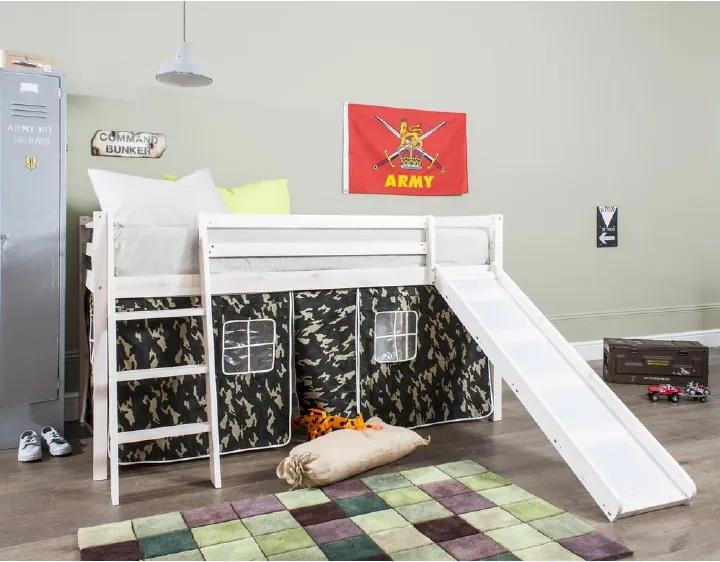 Detská posteľ so šmykľavkou VERDI biela
