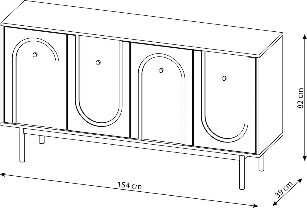 Komoda Mazoma 154 cm kašmírová