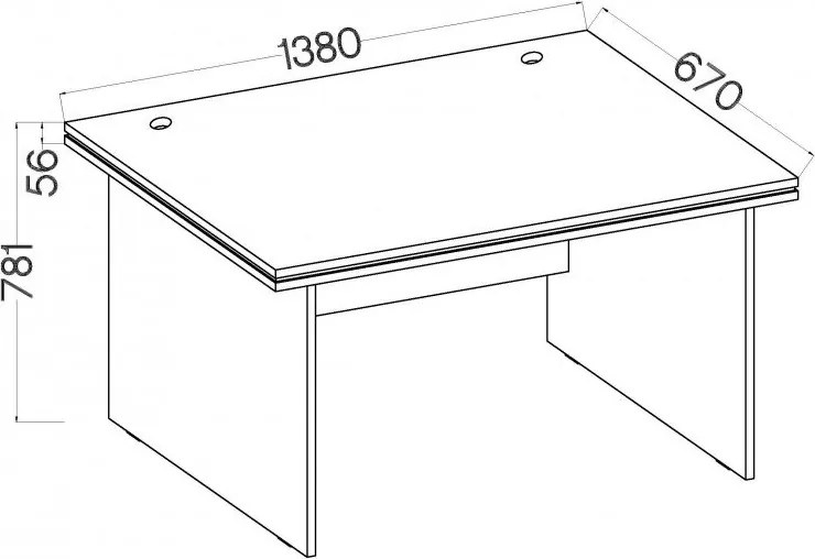 Písací stôl LUGANO 138 cm s hrubou doskou Farba: Dub artisan