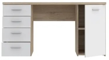Písací stôl ARENO biela/dub sonoma