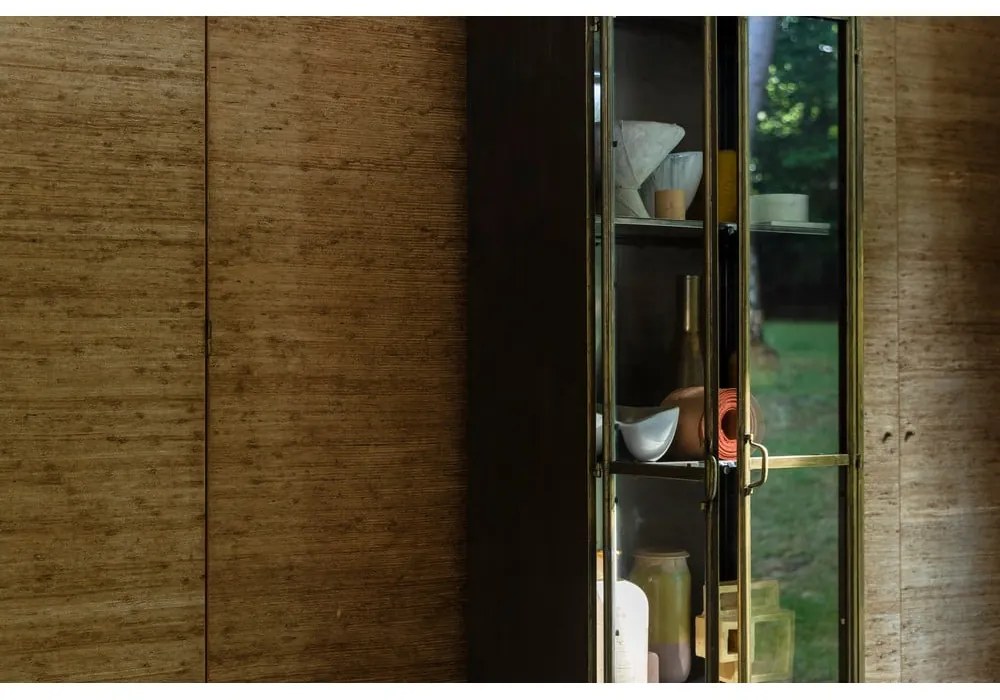 Kovová vitrína v zlatej farbe 64x184 cm Gertlush – Dutchbone