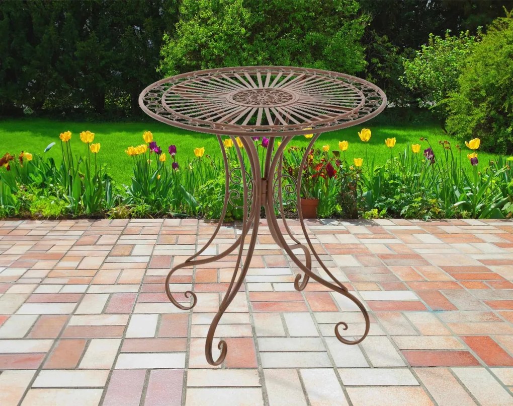 Kovový stôl GS13437402 - Hnedá antik