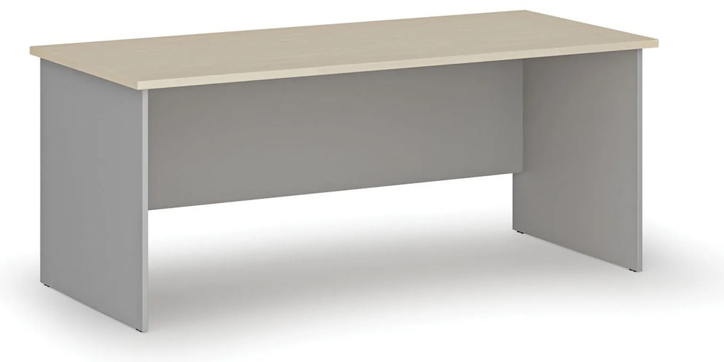 Kancelársky písací stôl PRIMO GRAY, 180x80 cm, sivá/breza