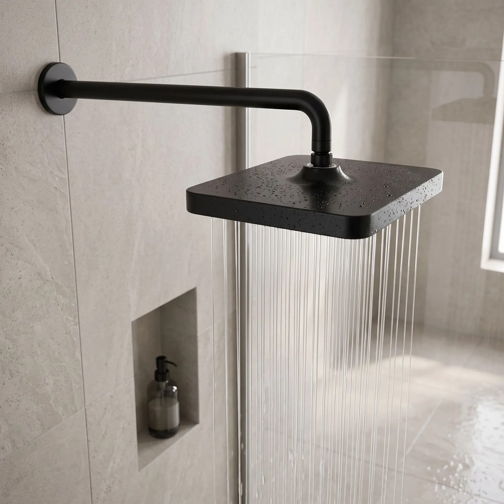 Rea Rea, obdĺžniková dažďová sprcha 380x210 mm, JS-032, čierna matná, REA-P0393