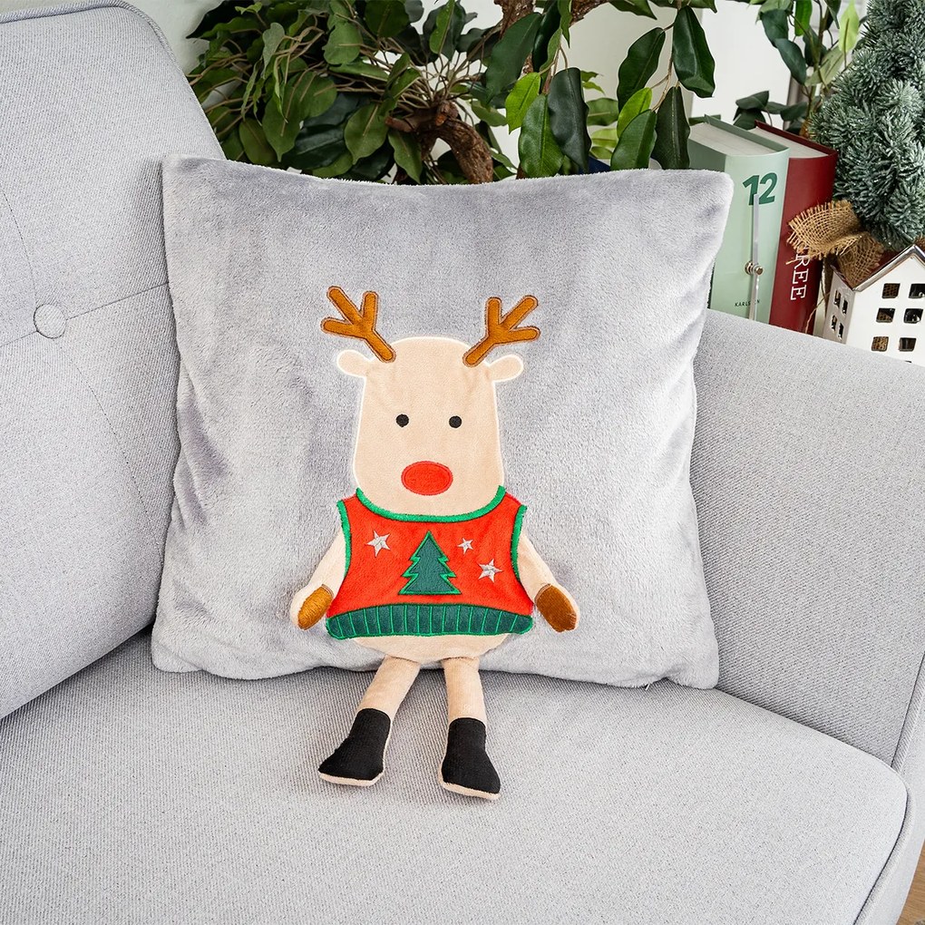 4Home Vianočný obliečka na vankúšik Xmas Reindeer, 40 x 40 cm