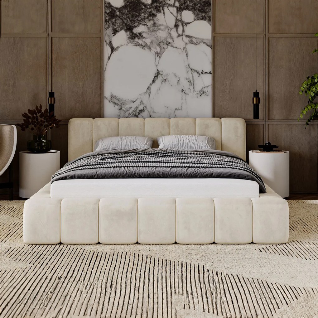 PROXIMA.store - Minimalistická čalúnená posteľ NETTIE ROZMER: 180 x 200 cm, TYP ROŠTU: KOVOVÝ ROŠT
