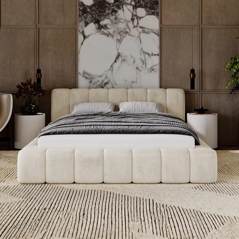 PROXIMA.store - Minmalistická čalúnená posteľ NETTIE ROZMER: 180 x 200 cm, TYP ROŠTU: KOVOVÝ ROŠT