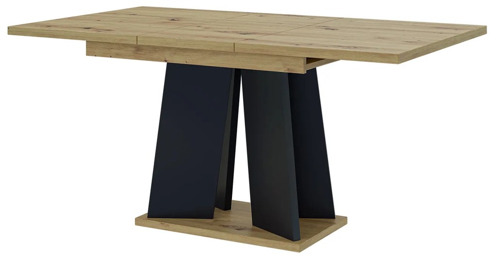 Jedálenský stôl Mulnu (artisan + čierna) (pre 4 až 6 osôb). Vlastná spoľahlivá doprava až k Vám domov. 1055223
