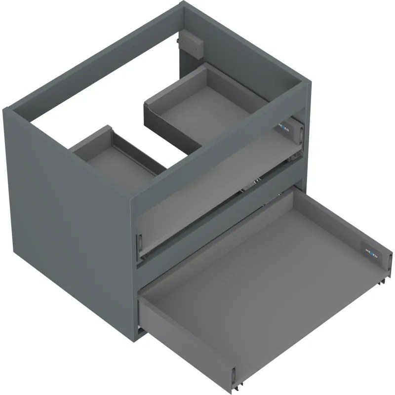 Mexen Box-A, závesná skrinka 60 cm, 2 zásuvky, grafitová matná, 91AX0-0600-470-2-66