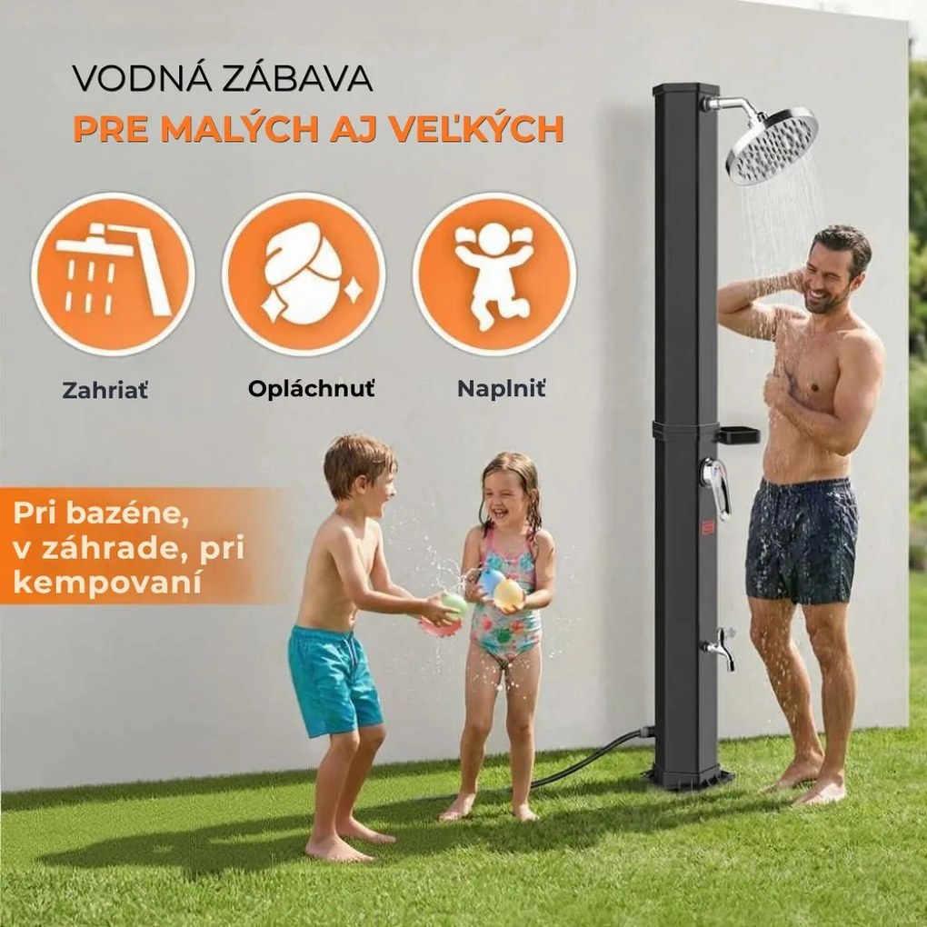 Solárna sprcha s krytom HAVANA, 35 l, čierna Casaria