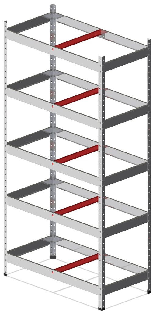 Marbo Kovový REGÁL SÉRIE SOLID 180X90X50 5 POLÍC NOSNOSŤ 1000 KG