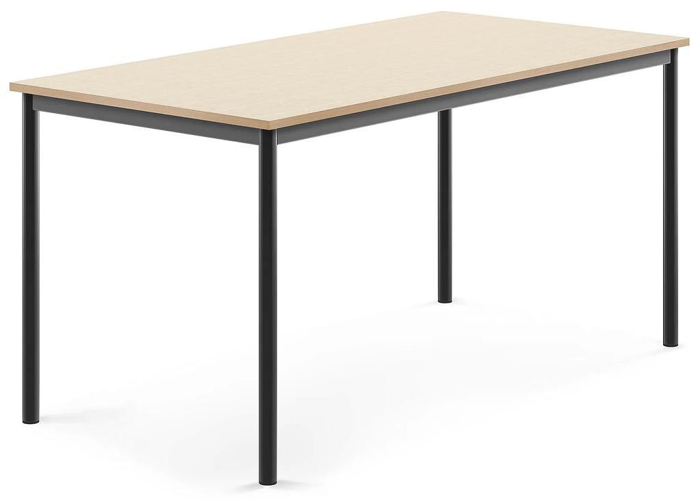 Stôl SONITUS, 1600x800x760 mm, HPL - breza, antracit