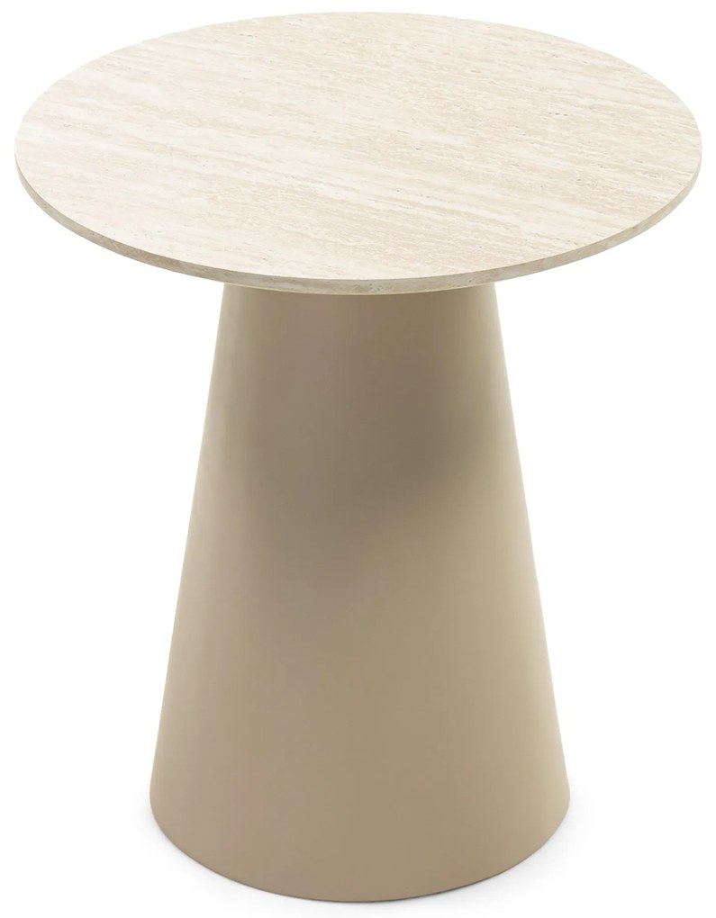 Odkládací stolek Sakala 45 cm travertin/béžový