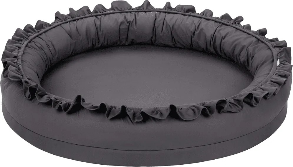 Hniezdo pre deti s volánom grafitová