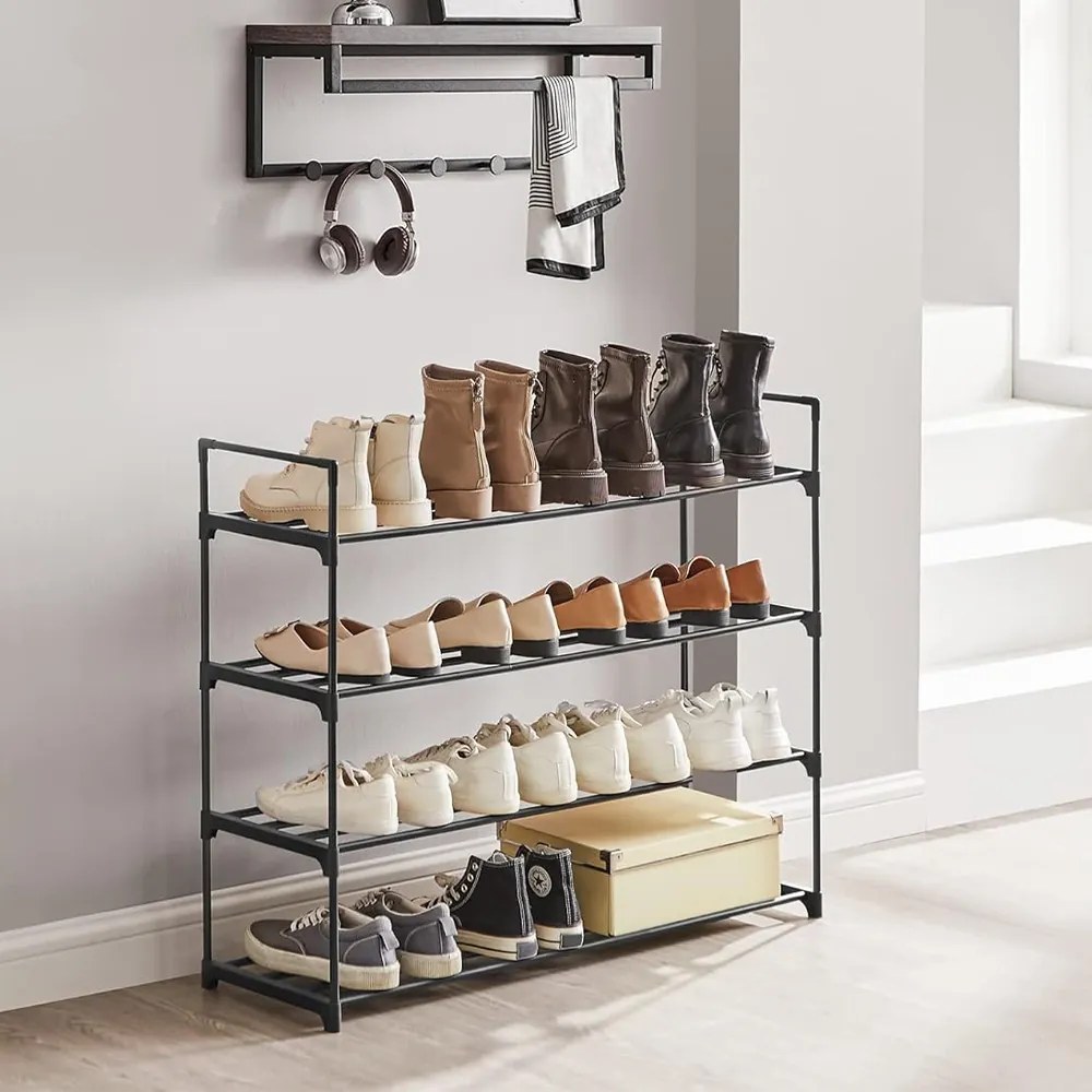 4-poschodový kovový stojan na topánky 92x30x72cm