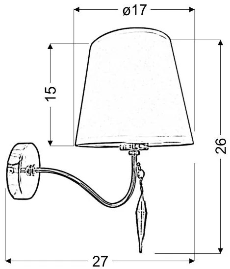 Candellux ANSA Nástenné svietidlo 1X60W E27 CHROM 21-40497