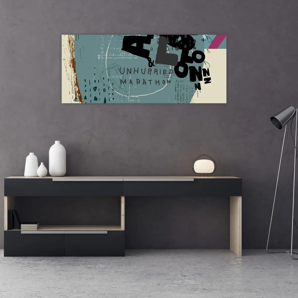 Obraz - Lietajúci balón s dúhou (120x50 cm)