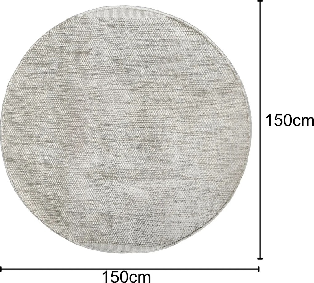 My Flair, Kusový koberec Wooly Oasis natur kruh, 150x150 (priemer) kruh, šedá, chodba / predsieň