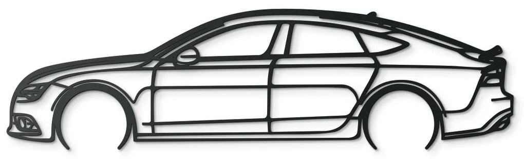 drevko Nálepka na stenu Audi A7 Sportsback Rozmer obrazu: 24 x 86 cm, Farba dekorácie: Čierna