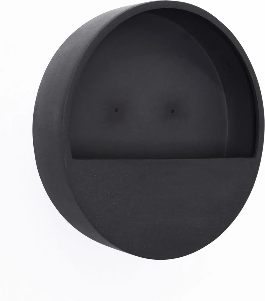 Kvetináč na stenu MURA, sklolaminát, Ø 30 cm, čierna