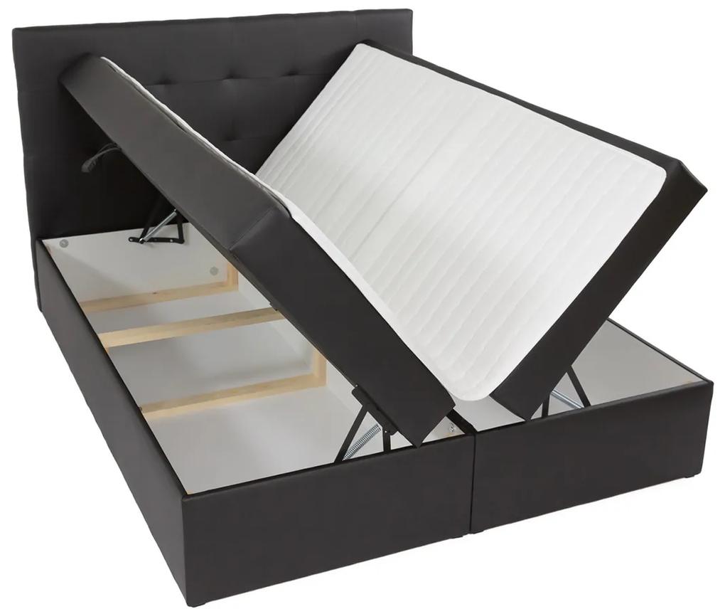 Moderná box spring posteľ Lipari 180x200, čierna
