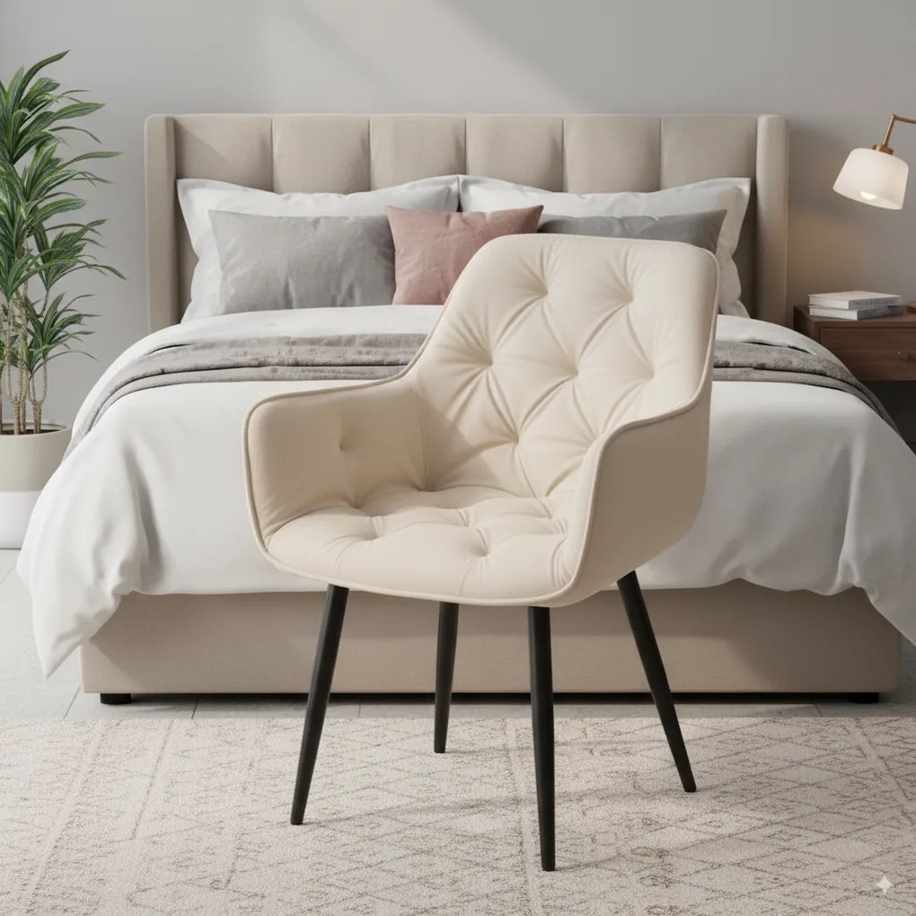 GARDEN LINE Zamatové kreslo GardenLine Farba: bežová