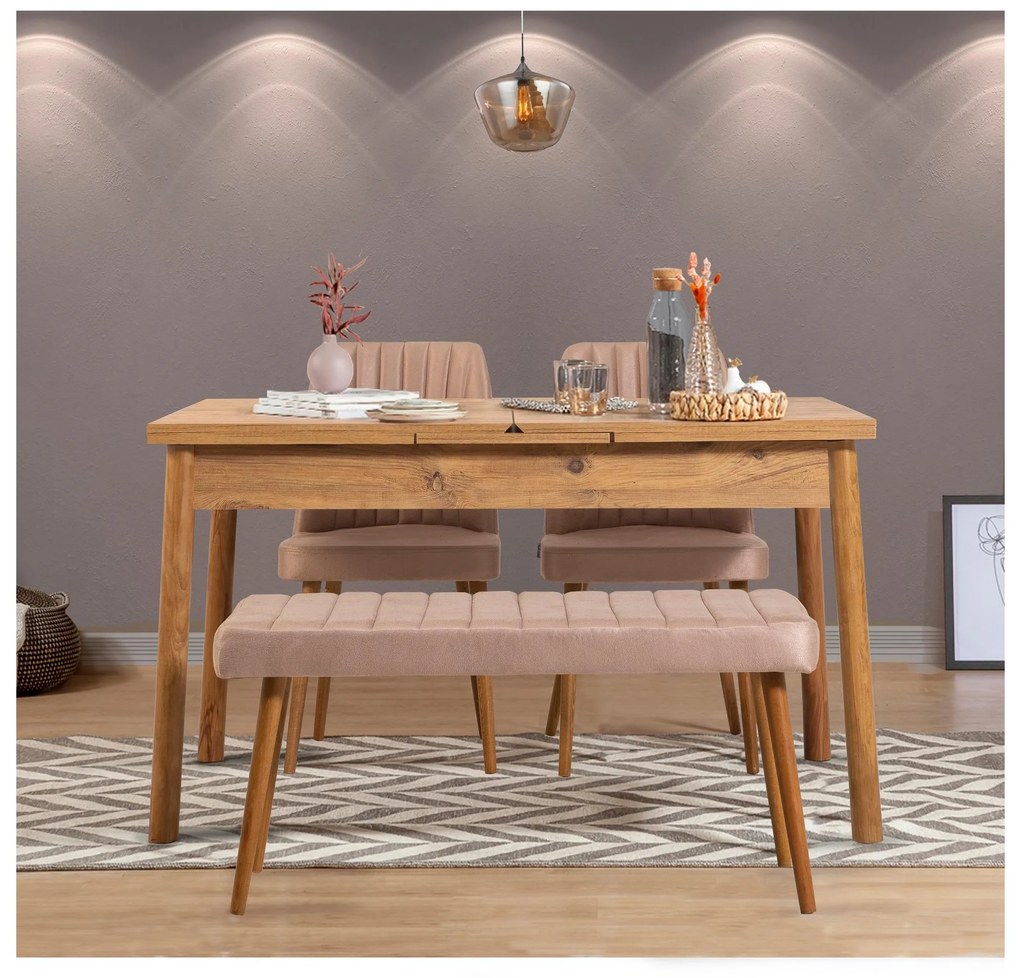Jedálenský set Vlasta 4 (borovica atlantická + kameň) (pre 4 osoby). Akcia -19%. Vlastná spoľahlivá doprava až k Vám domov. 1093784