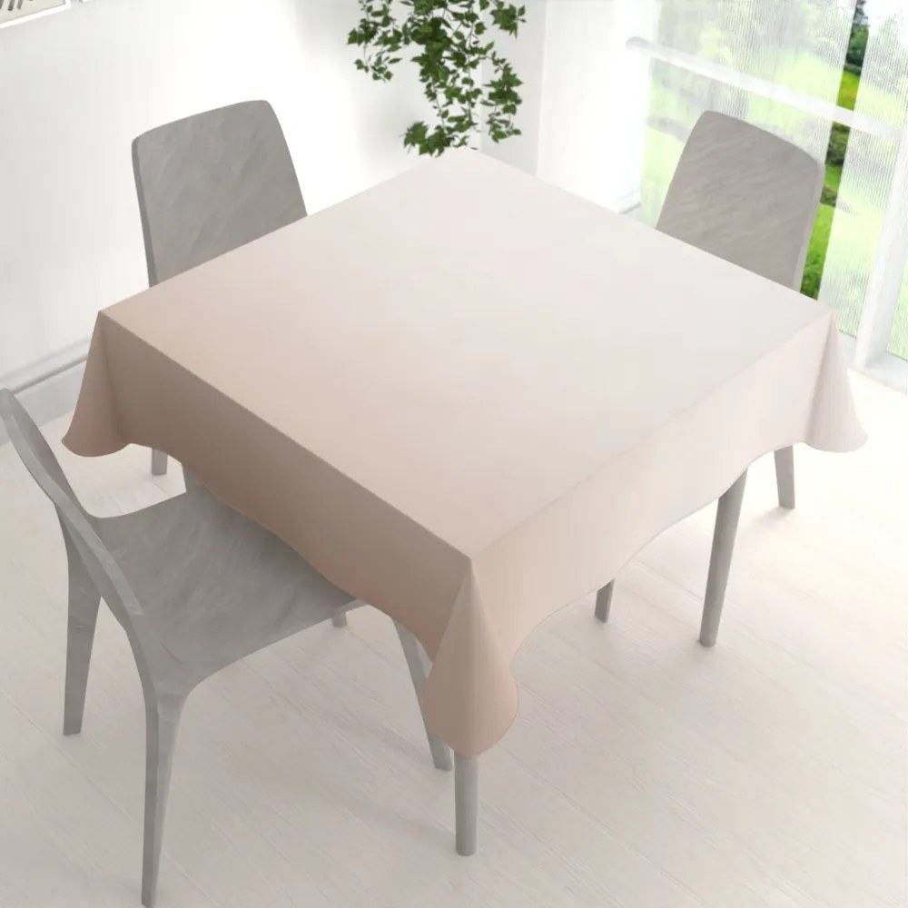 Biante Teflónový štvorcový obrus TF-096 Púdrovo béžový bez vzoru 130x130 cm