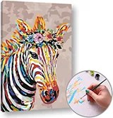 Maľovanie podľa čísel ZEBRA S KVETMI