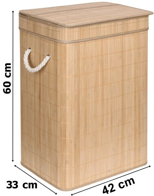 Kôš na bielizeň SOREN  80 l bambusový