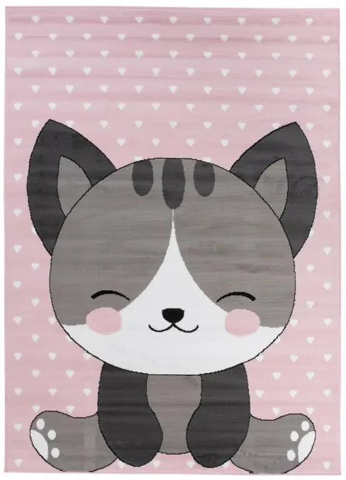 Detský koberec PINKY DE90A Cat ružový