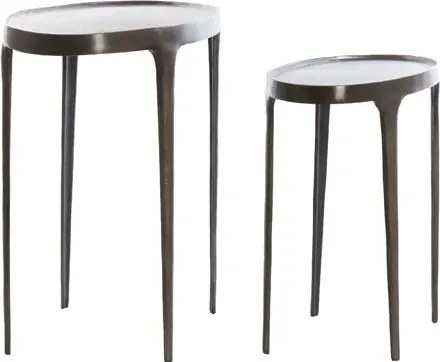 Kovové okrúhle odkladacie stolíky v súprave 2 ks 33x70 cm Arica – Light &amp; Living