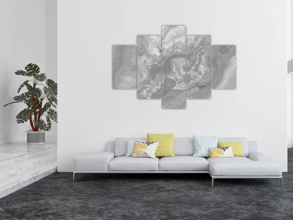 Obraz - Mramor v čiernobielej (150x105 cm)