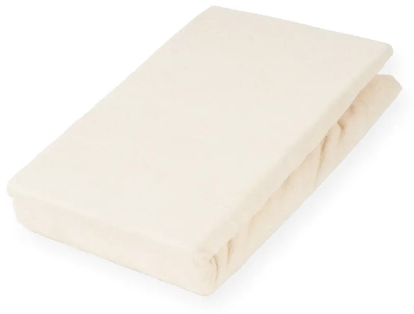 Detské froté napínacie prestieradlo do postieľky FR-002 Smotanové 60 x 120 x 10 cm - do postieľky