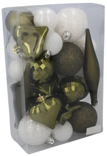 Vianočné gule 35ks Olive
