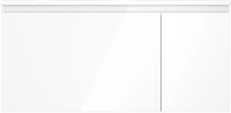 Mexen Orio, kúpeľňová skrinka 100 cm s umývadlom Vela vľavo, 1S, 1D, biela lesklá, 91A13-10047-3-BBFF00-W23L00