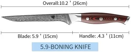 KnifeBoss sada nožov Black & Red 7 nožov so stojanom a nožnicami KNB23140