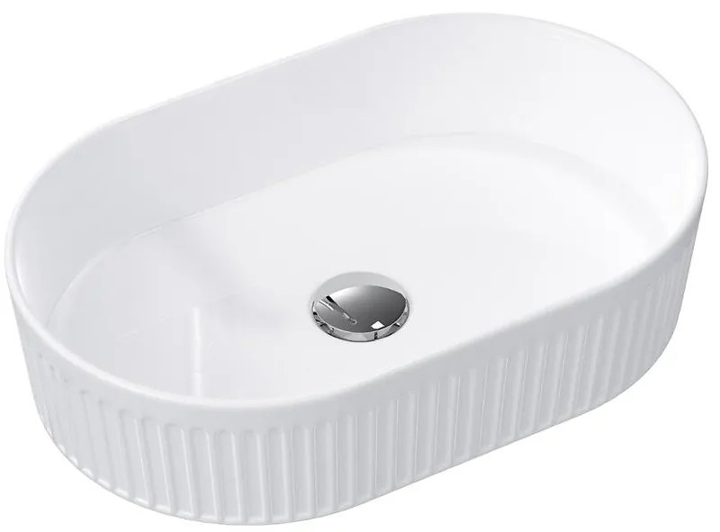 Ryhované umývadlo Bedrock 3 biela