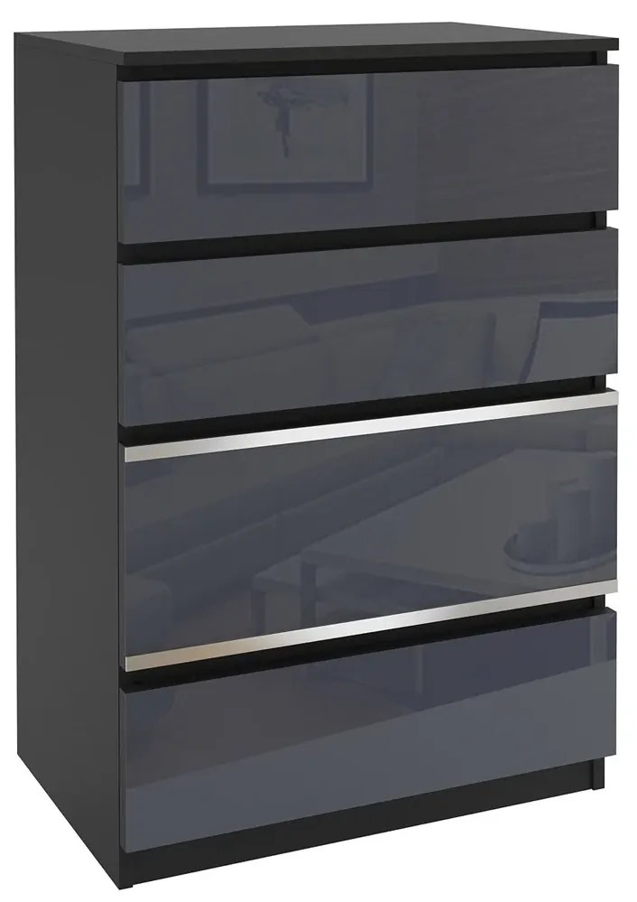 Komoda 7 Belini čierny / šedý BH KOM1/2/B/B/4S/0