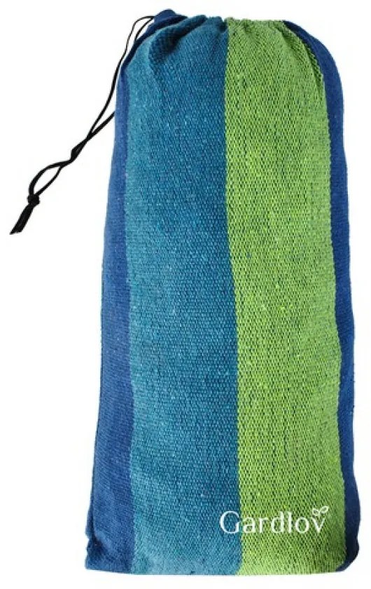 Modrozelená hojdacia sieť HAMMOCK pre 2 osoby 200x150 cm