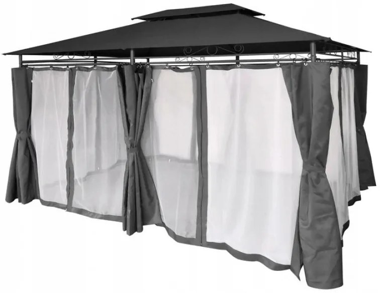 Stabilný záhradný pavilón 3 x 4 m s moskytierou béžová
