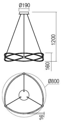 Redo 01-2251 - LED Stmievateľný luster na lanku QUARK LED/43W/230V 3000K chróm