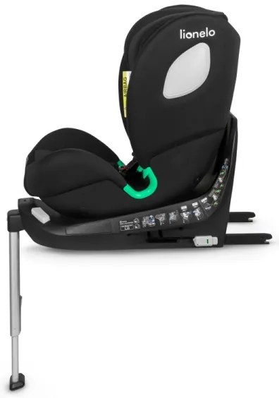 Lionelo - Autosedačka s otočnou základňou BRAAM i-Size 40-150 cm Black Carbon