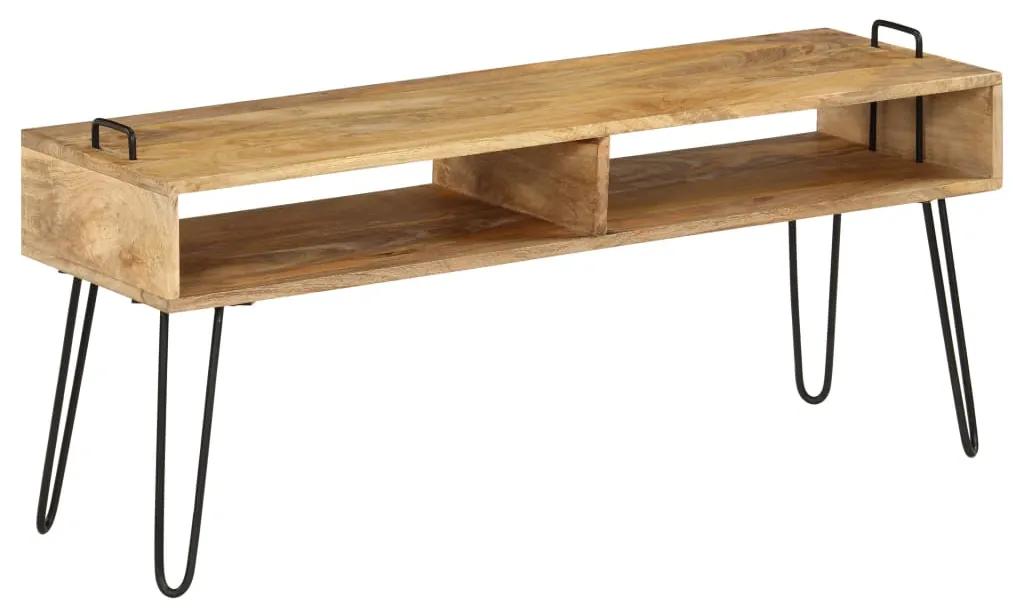 vidaXL TV stolík z masívneho mangovníkového dreva 110x35x45 cm