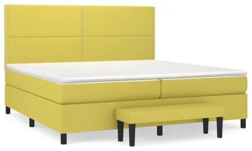 vidaXL Boxspring posteľ s matracom svetlozelená 200x200 cm látka-
