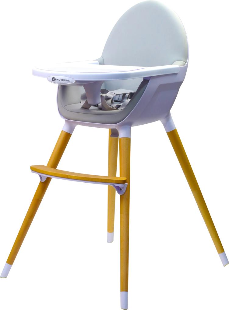Vysoká dřevěná židle Kinderline WHC-701.1 - Šedá
